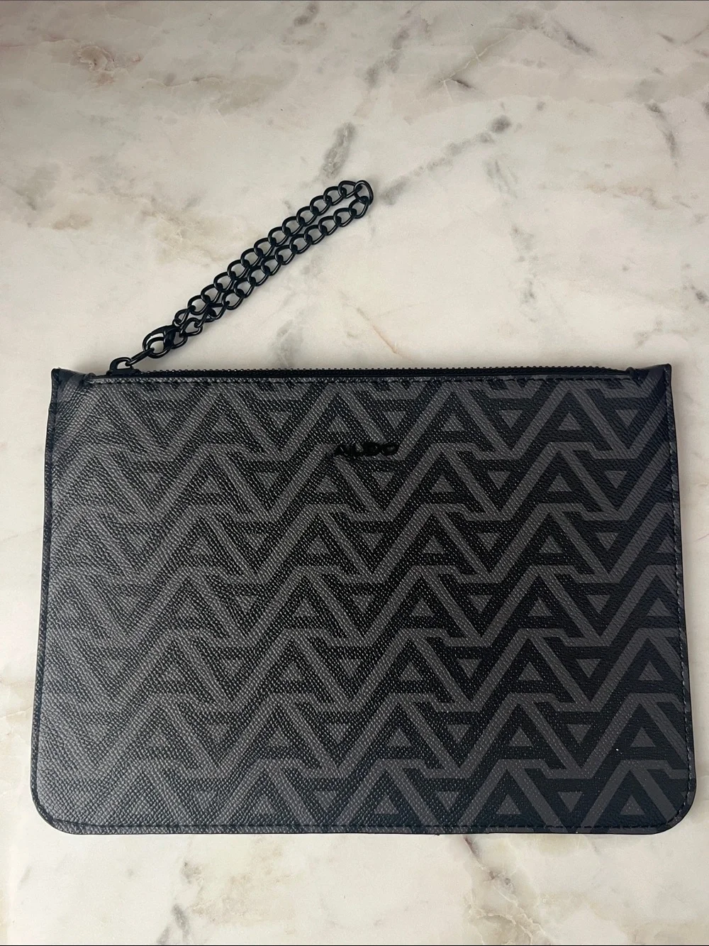 Aldo Black Geometric Chain Wrist Clutch